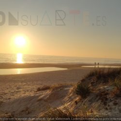 Atardecer en la playa La Barrosa