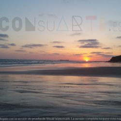 Atardecer en la playa La Barrosa