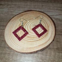 Pendientes purpurina rosa